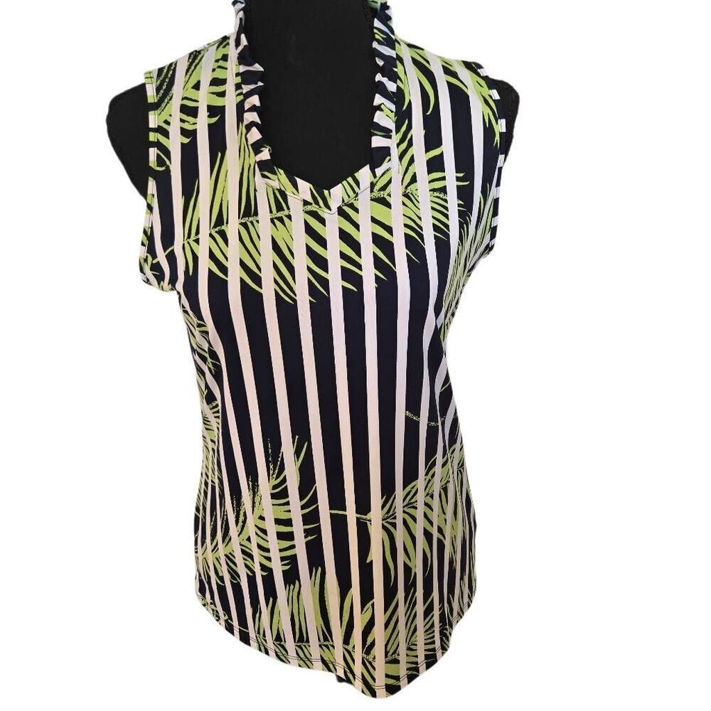 Sport Haley Womens Sleeveless Print Activewear Golf Tennis Top Small